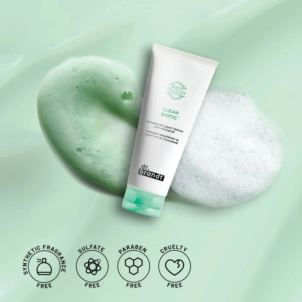 NEW Dr. Brandt Clean Biotic pH-Balanced Yogurt Cleanser with Chlorophyll